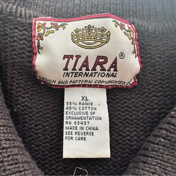 TIARA Vintage Festive Christmas Holiday Knit Cardigan Sweater Women’s Size XL - Picture 6 of 10